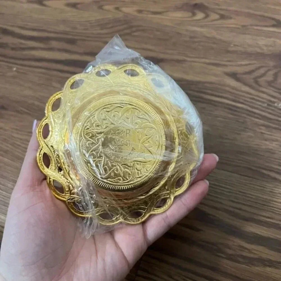 Coated Handmade Swan Brass Sugar Chocolate Candy Bowl Serving Dish (2) - Picture 2 of 3